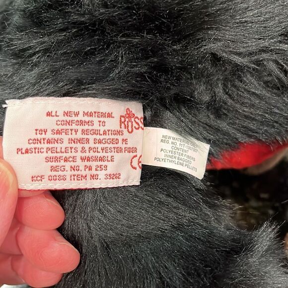 Black/Brown Gorilla with Heart Plush in Black Long Hair Russ Berrie-Chas… - Picture 6 of 6